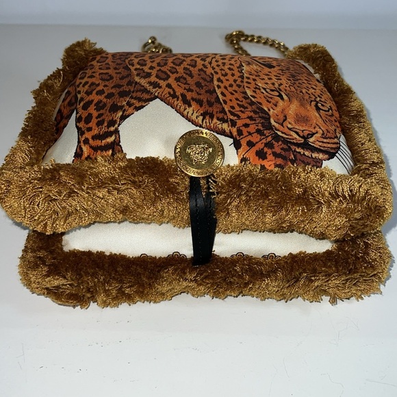 Versace Pillow Talk Silk Wild Leopard Shoulder Bag - Picture 6 of 13